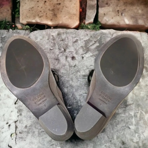 Eileen Fisher Ink Ankle Booties 7 VINTAGE Gray Pebbled Leather Zip Back NIB - Picture 12 of 16